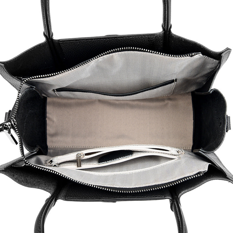 Women's leather crossbody tote bag - view 3