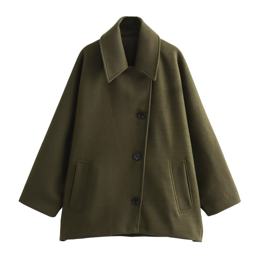 Blended Short Loose Overcoat Coat