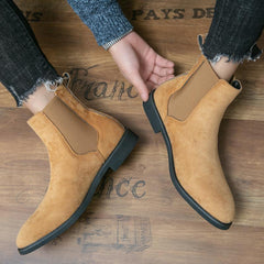 Rubber Pigskin Boots Casual Men's Boots High-top
