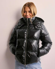 Women's Clothing Graceful Stand Collar Hooded Cotton Jacket
