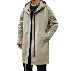 Men's Trench Coat Large Size Pure Color Slim Korean Jacket