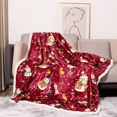 Flannel Christmas Blanket Double Layer