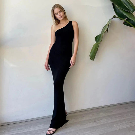 Backless Slim Fit Long Dress Women's Clothing