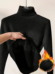 Turtle Neck Winter Sweater Women Elegant Thick Warm Female Knitted Pullover Loose Basic Knitwear