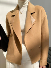 Women's Spring Loose Plaid Woolen Short Coat