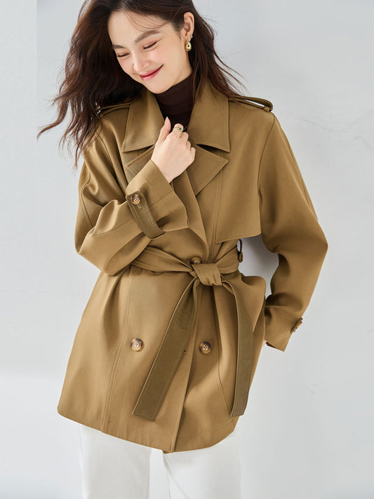 Elegant Short Trench Coat Women