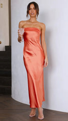 Summer Tube Top Long Dress With Backless Design INS Fashion Flowers Print Party Evening Dresses For Women