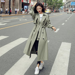 Women's Trench Loose Waist Long Coat