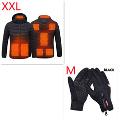 Heated Jacket Coat USB Electric Jacket Cotton Coat Heater Thermal Clothing Heating Vest Men's Clothes Winter