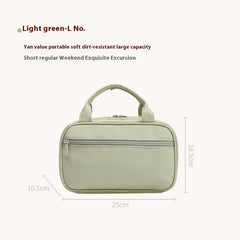 Portable Cosmetic Bag With Handle Large Capacity Waterproof Make-up Toiletries Handbag