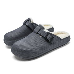 Autumn And Winter Eva Soft Bottom Home Travel Fleece-lined Slippers