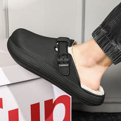 Autumn And Winter Eva Soft Bottom Home Travel Fleece-lined Slippers