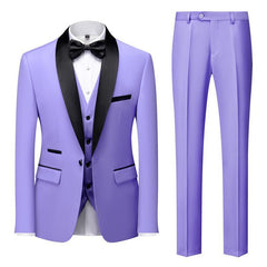 Men's Suit Set Green Fruit Collar Stage Suit Dress Host Performance Bridegroom Best Man Three-piece Suit