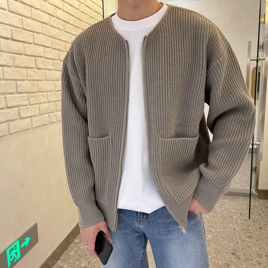 Men's Sweater Jacket with a Zipper