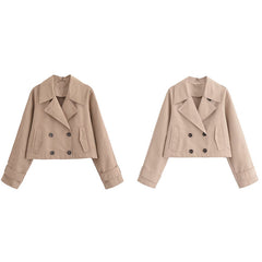 Women's Clothing French Trench Coat Long Sleeve Jacket Coat