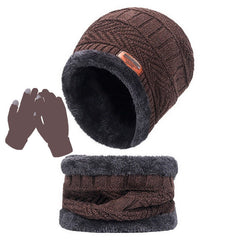 Warm Cashmere Padded Hat Scarf Gloves Set Of Three
