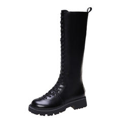 Retro Brown Boots Female Front Lace