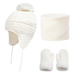 Fashionable Temperament Warm Children's Hat Scarf Gloves