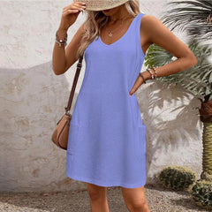 Women's Casual Vest With Pockets Dress