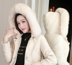 Self-version Big Fur Collar Padded Warm Cotton Winter Coat Quilted Puffer Jacket