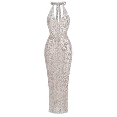 Halter Backless Luminous Cloth Dress