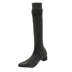 Fall New Pointed Toe Thick Heel Over The Knee Stretch Boots – view 6