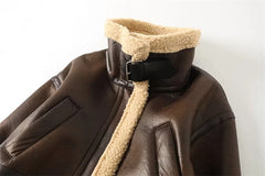 Warm Faux Leather Motorcycle Jacket