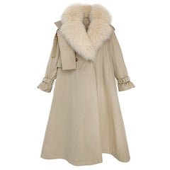 Women's Medium Length Detachable Trench Style Overcoat