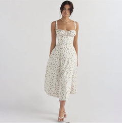 Seaside Vacation Sling Back Cross Tied Slim Fit Overknee Dress