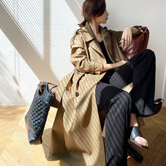 Women's Spring And Autumn Windbreaker Mid-length Coat