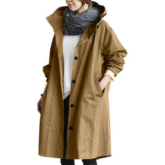 Trench Coat For Women, Medium Length, Petite, Elegant Waisted Long-sleeved Coat