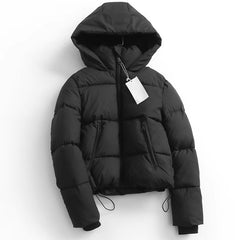 Spanish Style  Winter  Versatile Loose Fluffy Bread Thickened Warm Hooded Cotton Coat Women