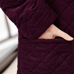 Mid-length Corduroy Cotton-padded Coat Middle-aged And Elderly