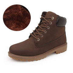 Pink With Velvet Lining Warm Flat Bottom High-top Men's Shoes Couple Boots