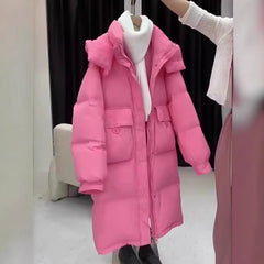 Women's Cotton-padded Mid-length Thickened Hooded Jacket