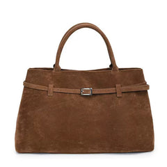 Decorative Design Solid Faux Suede Handbag Large Capacity Casual Tote Bags For Women Tote Design Portable Shoulder Bag