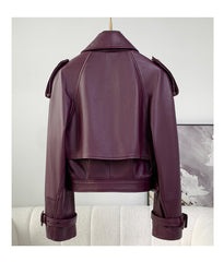 Women's Fashion Loose Outer Sheep Leather Jacket