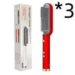 2 In 1 Hair Straightener Hot Comb Negative Ion Curling Tong Dual-purpose Electric Hair Brush