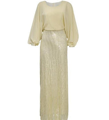 African Women's Beads Chiffon Party Evening Dress Big Size