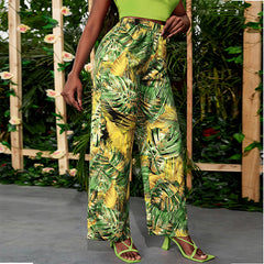 Spring And Summer New Printed Yoga Casual Pants Straight Trousers
