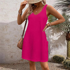 Women's Casual Vest With Pockets Dress