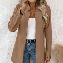 Long Sleeve Commuter Slim-fit Woolen Coat