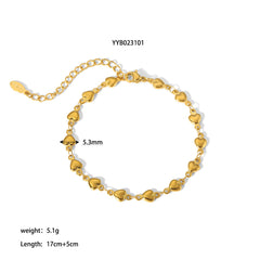 Stainless Steel Slim Chain Bracelet 18K Gold Does Not Fade