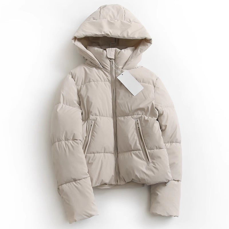 Spanish Style  Winter  Versatile Loose Fluffy Bread Thickened Warm Hooded Cotton Coat Women