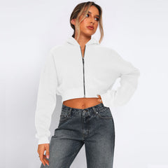 Long Sleeve Fleece Zipper Cardigan Hoodie Casual Jacket