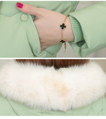 Self-version Big Fur Collar Padded Warm Cotton Winter Coat Quilted Puffer Jacket