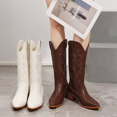 Retro Cut Below The Knee Knight Boots Mid-calf