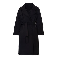 Temperament Long Cotton Jacket With Belt