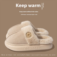 Plush Slippers For Women Men Winter Warm Home Slipper Indoor Thick-soled Fleece Shoes