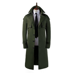 Men's Trench Coat Super Long Over The Knee Slim Casual